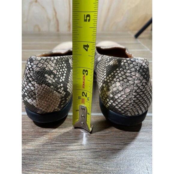 Comfortview Womens Snakeskin Pattern & Beige Cap Toe Flats Size 8 Wide width - Picture 4 of 9